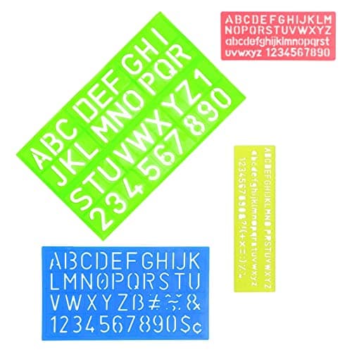 4Pcs Pochoir de Lettre et Chiffre,Pochoirs Alphabet Réutilisable en Plastique,Lettres Dessin Règle pour Tous Les Enfants,Cadeau de Idéal,Multicolore