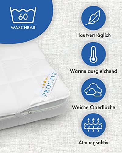 PROCAVE MICRO-COMFORT protège-matelas disponible dans des tailles différentes | fabriqué en Allemagne | Couvre-matelas en microfibre-polyester | technologie Soft Touch | convient également pour les lits boxspring et les matelas à eau | 180x220 cm