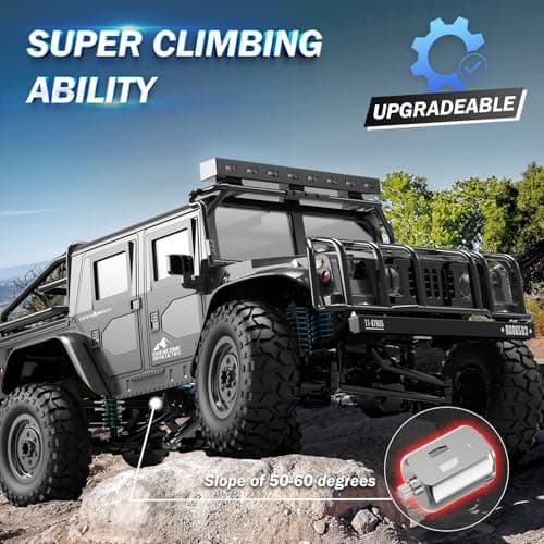 SIMREX Voiture Télécommande Tout - Terrain 1/12, 20 km/h, 4WD avec télécommande 2,4 GHz, véhicule Hors Route RC étanche ipx4 avec Batterie Rechargeable, Convient aux Enfants et aux Adultes