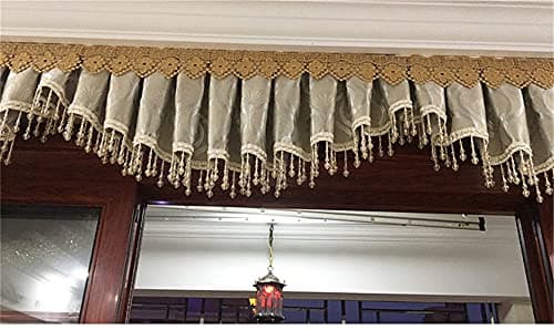 GIVBRO Galon de perles à franges - Ruban jacquard à coudre pour rideaux, nappes, mariage - 0,9 m