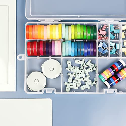 DIFIT , Boite de Rangement Plastique avec Séparateurs Réglables 34 Compartiments, Boite Rangement pour Artisanat, Perles etc, Boite Lot de 1