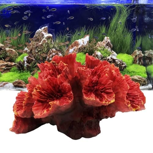Molyorch Deco Aquarium, Artificielle Deco Corails Aquarium Plante, Coraux Orange Décoration D'aquarium, pour Décoration Aquarium à Poissons, Aménagement Paysager, Balances D'aquarium (Orange)