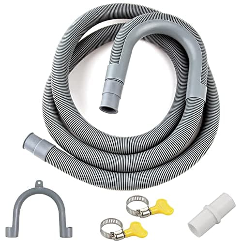 Tuyau Vidange Machine a Laver, 1M/1.5M/2M/2.5M/3M/4M/5M/6M/7M Rallonge de Tuyau de Vidange, Tuyau de Vidange Universel, avec Support et Colliers de Serrage, pour Lave-Linge, Lave-Vaisselle
