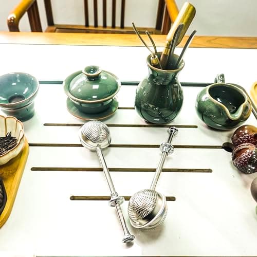 SyiXute 2 Pièces Filtre à Thé,Boule a Thé,Infuseurs à Thé en Acier Inoxydable,Infuseur à Thé avec Long Manche pour Thé en Vrac & Épices,Tasse Théière
