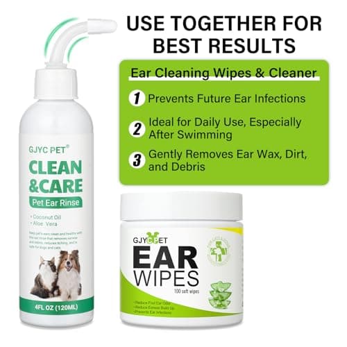 Nettoyant Oreille Chien, Rinçage d'oreille de Chien, Gouttes d'oreille de Chien arrêtent l'inflammation et Les démangeaisons de l'oreille, nettoyant d'oreille d'animal de Compagnie pour Chien et Chat