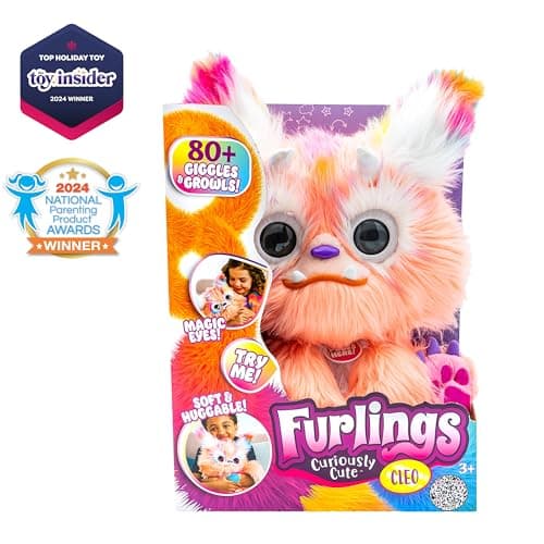Furlings - Cleo | Adorable Peluche Interactive Jackalope avec Plus de 80 Réactions | Jouet Enfant à Partir de 3 Ans Idéal comme Jouet Cadeau d'anniversaire ou de Noël, Orange