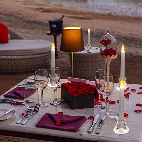PChero Chandelier Bougeoir en Verre Decoratif Bougeoirs pour Bougies Coniques Decoration Noel Mariage Table Maison Chambre Salon – Lot de 12
