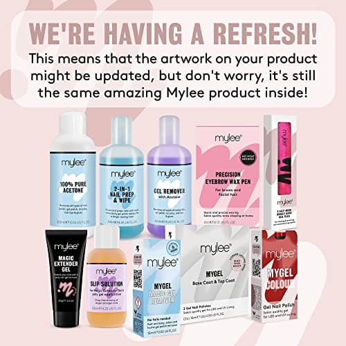 Mylee Kit de Dissolvant Mylee Gel Remover 250ml Vernis à Ongles Semi Permanent + 100 Lingettes en Coton Non Pelucheuses Pré-fixées sur Feuilles d'Aluminium, Dissolvant Acétone Vernis Gel UV & LED