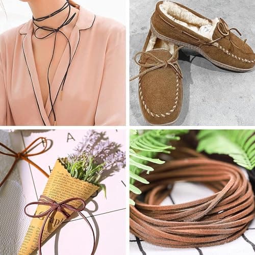 Begpoee 3 Pièces Cordon en Cuir, en Cuir Ficelle en Cuir, Cordon en Faux Daim, Cordons en Cuir Synthétique, 10 m x 3 mm, pour Les Bracelets, Colliers Et Emballages Cadeaux DIY(3 Couleurs)