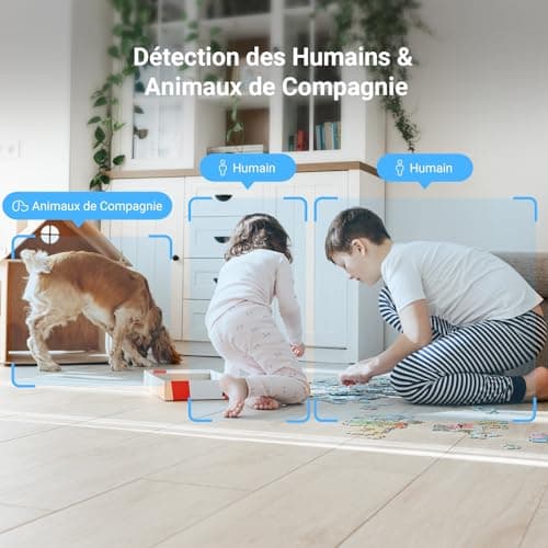 EZVIZ C6c 2K Caméra Surveillance WiFi Intérieure, Caméra 360° avec Détection Humaine AI, Suivi Intelligent, Audio Bidirectionnel, Vision Nocturne Couleur avec Lentille Starlight pour Bébé/Animaux