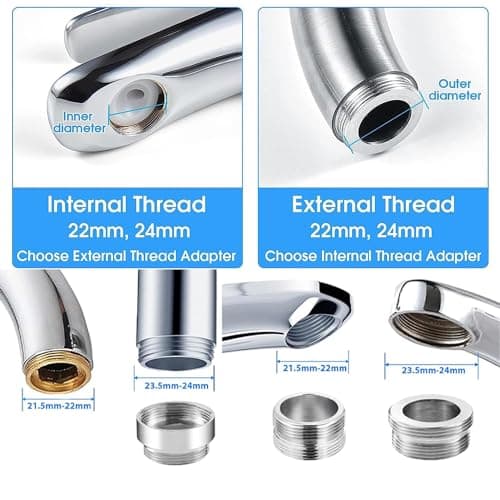 ZONSUSE 360° Pivotant Aérateurs de Robinet, Embout Robinet Cuisine, Aérateurs pour Robinet Pivotant, 2 Modes Mousseur Robinet Economie Eau, Pour lavabo de Cuisine de Salle de Bain (Argent)