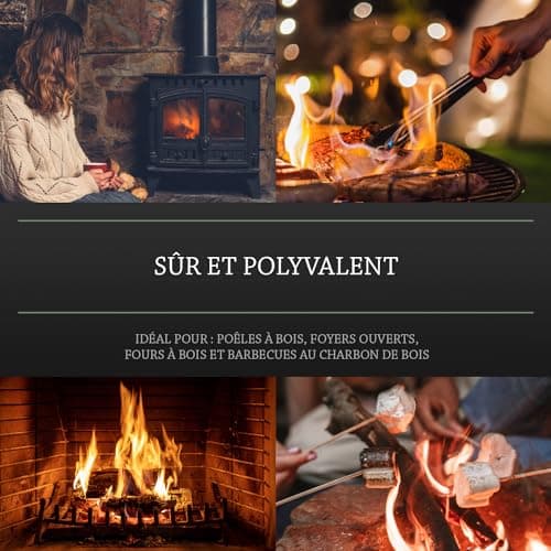 Log Barn Allume-feu Naturel - Boîte de 200, Allume-feu pour Barbecue, Poêles à Bois, Fours à Pizza, Foyers Ouverts, Cheminées - Bois de Chauffage Écologique de Log Barn