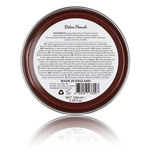 Dapper Dan Deluxe Pomade, Pommade à tenue moyenne, brillance moyenne, parfum d'agrumes et de vanille, 1 x 100 ml