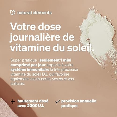 Vitamine D3 2000 U.I. – 365 comprimés – pour les os et le système immunitaire – Vitamine D – hautement dosé, sans additifs inutiles – produit et contrôlé en laboratoire en Allemagne