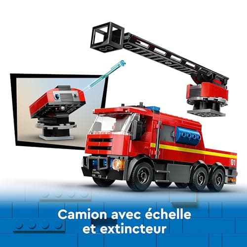 Lego City La Caserne et Le Camion de Pompiers, Jouet de Figurine de Chien et 5 Minifigurines, Jeu Imaginatif et d'action, Cadeau d'anniversaire pour Garçons et Filles Dès 6 Ans 60414