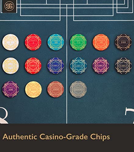 SLOWPLAY Jetons de Poker en céramique Nash en Vrac, jetons de Poker en céramique de qualité Casino de 10 grammes pour Texas Hold'em, jetons Professionnels de 39 mm, Paquet de 50(5)