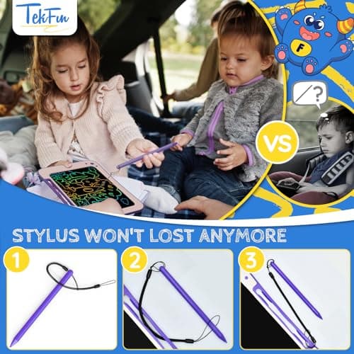 TEKFUN Tablette Dessin Enfant Jouets Enfant 3 4 5 6 7 Ans Garçon Fille,Tablette d'écriture LCD 8,5 Pouces Ardoise Magique,éducatifs Jouet Cadeaux d'anniversaire de Noël pour Enfants (Violet)