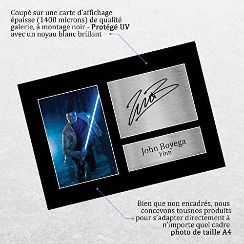 HWC Trading A4 John Boyega Star Wars Finn Cadeaux Imprimé Signé Autographe Photo pour les fans de cinéma - A4