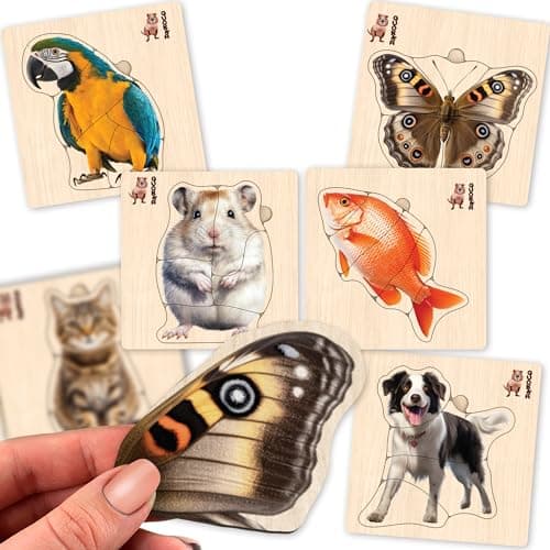QUOKKA Puzzle Jouet Enfant 1 2 3 Ans - Puzzle en Bois Montessori de 1 an à 4 Ans - Jeux Educatif Enfant 2 Ans Puzzle Animaux pour Filles et Garçons