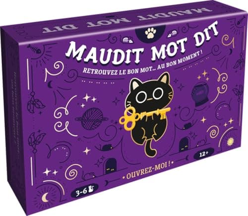 Asmodee - MAUDIT MOT DIT - Jeu d' Ambiance et Devinettes - Jeu de Société pour Adultes & Enfants dès 12 ans - Rires Garantis en Soirées - 3 à 6 joueurs - 30 min - Version Française