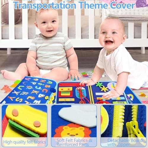 Trdlpyn Busy Board Jouet Montessori 2 3 4 Ans, Sensoriel Jeux Educatif Planche Montessori, Jeux Avion Voiture Enfant Voyage, Cadeau pour Enfants Garçon Fille