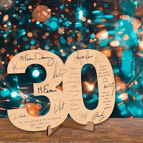 CUBIBOO ART Carte Anniversaire 30 Ans en Bois Avec support - Decoration Anniversaire 30 Ans Homme, Femme, Mariage
