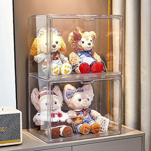 Vitrine en Transparent - Vitrine pour Collection, Boîte de Présentation Transparent pour Figurines d'action,Mini Figurines, Objets de Collection, DIY Protection Anti-poussière (36.5x28x22cm)
