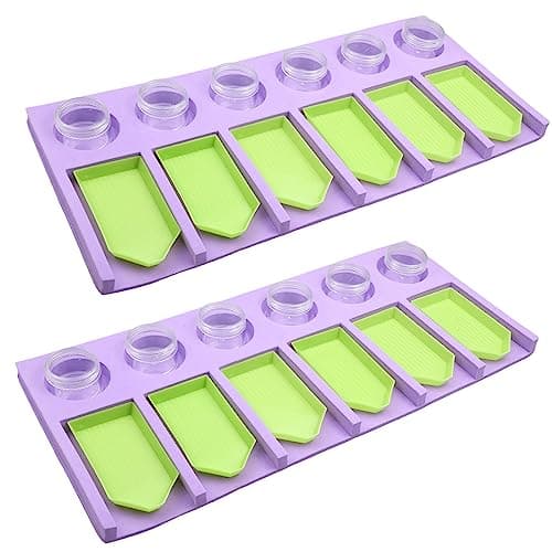 Doafoce Plateau de Peinture Diamant 2 Pièces Organisateur Plateau Peinture Diamant Kit Diamond Painting Accessoires avec 12 Plateaux et 12 Boîtes pour Loisirs créatifs