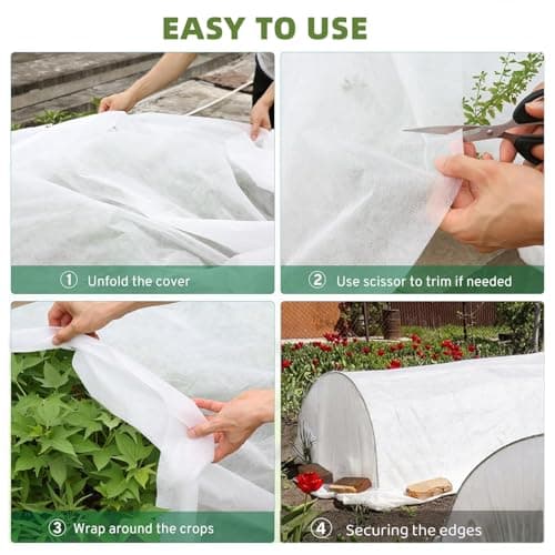 Trlyane Voile d'Hivernage pour Plantes Exterieur 2m x 5m, Non-tissée de Protection Hivernale, en Tissu Non Tissé 30 g/m2, Protège Les Plantes, Fleurs et Légumes du Froid, du Gel et du Vent