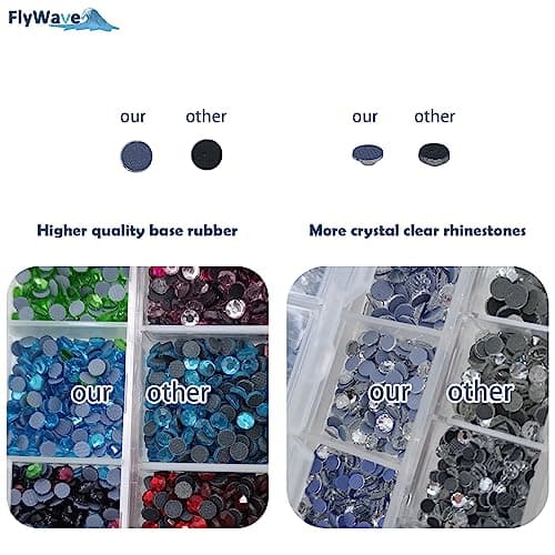 FlyWave Strass Thermocollant pour Vetement 1800 Pcs, Strass Hotfix Blanc et en Couleur, Strass a Coller Avec Pince à Épiler, Strass Thermocollant pour Décorer les Vétements, les Chaussures, Les Ongles