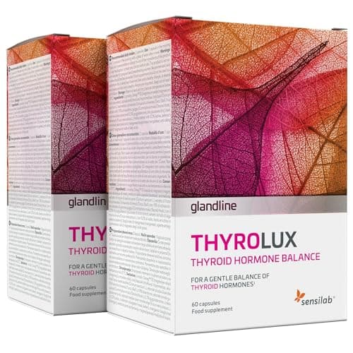 Gélules pour la Thyroïde - Iode, L Tyrosine, Selenium, Magnésium, Basilic Royal, Schisandra, Zinc, Manganèse - 120 Gélules - Nutriments et Minéraux d'Origine Végétale - Thyrolux Sensilab