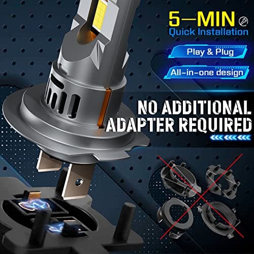 KOYOSO Ampoules H7 LED 110W 30000LM, Lampes Remplacement pour Halogènes, 1:1 Mini Design, Aucun Adaptateur Requis, Lot de 2
