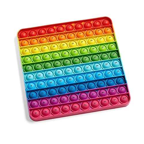 Learning Resources Hundred Board Sensory Bubble Popper, apprentissage des nombres et des motifs, outil sensoriel de mathématiques, adapté aux enfants de 3 à 10 ans