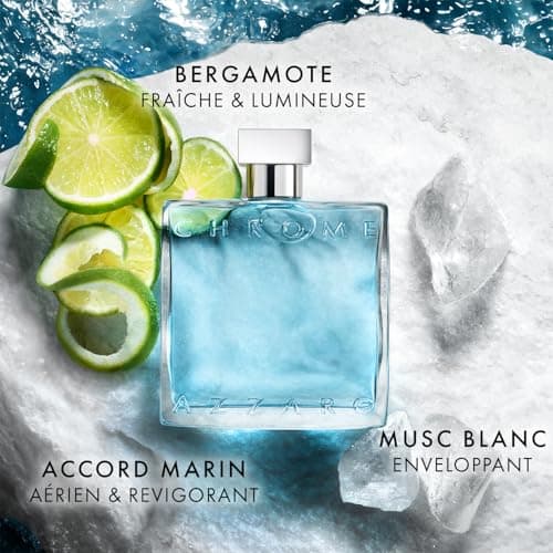 Azzaro Chrome, Eau de Toilette en Spray Vaporisateur pour Homme, Parfum Frais aux Notes d'Agrumes, 50 ml