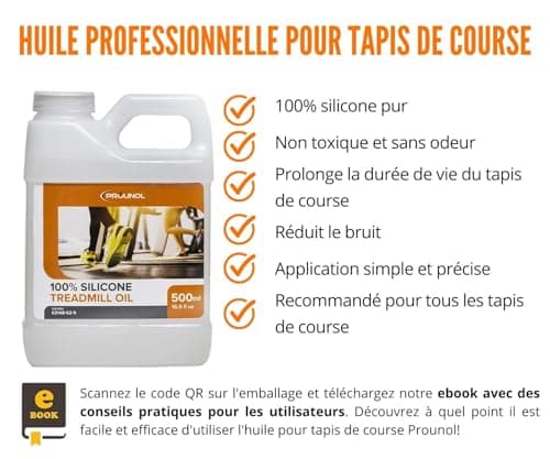 Prounol Huile de Silicone 100% Pure, Lubrifiant pour Tapis de Course et de marche – Flacon de 500 ml