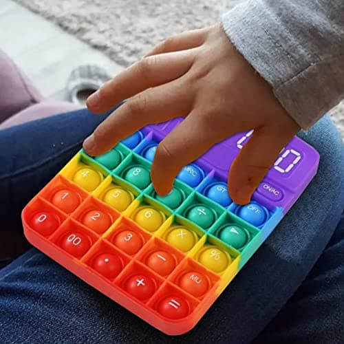 LAPONO Pop It Fidget Toys Popit Push Bubble Poppers Silicone de Première Qualité Couleur Arc en Ciel Jouet Sensoriel pour Soulager Le Stress d'adulte Enfant Presser Jeux Octogone avec Chiffres