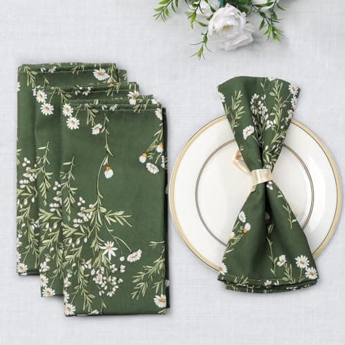 Arquiel Serviettes de Table Lot de 6, Serviettes en Tissu 100% Coton Doux et Confortable Réutilisables Serviettes pour Le dîner en Famille Mariage Cocktail Cuisine(45 cm x 45 cm)