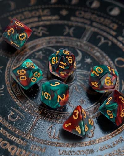 TIDEVAN Dés Polyédriques,42 Pièces Polyédrique Jeu de Dice Réutilisable Jeux de Table dés,avec 6 Petits Sacs à Dés Velours Gratuit Les Donjons Dragons DND RPG Jeux de Table MTG Dés D4 D8 D10 D12 D20