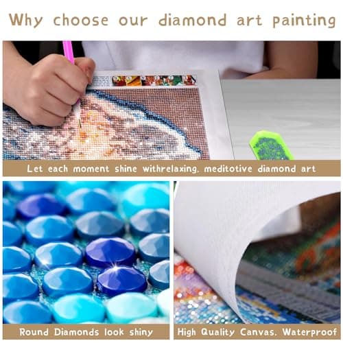 Ginfonr 5D Diamant Painting Diamond Painting Complet Phare Pélican, Broderie Peinture Diamant Painting Pigeon Animal Kit Complet Décoration De Pour La Décoration Murale De La Maison 30x40 cm