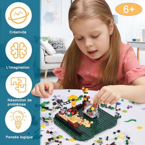 Ulikey Construction de Magasin de Fleurs avec Lumières, Fleurs House Kit de Construction, Jardin de Fleuriste de Blocs de Construction, Créatifs Fleurs de Magasin pour Enfants Noël Cadeau
