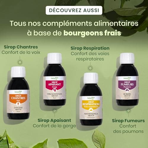 HERBALGEM - Sirop Apaisant - Gorge - Confort Des Voies Respiratoires - Enrichi Aux Bourgeons - Recette Traditionnelle - Certifié Bio - 250 ml