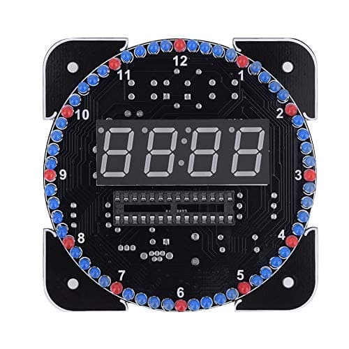 Horloge de température électronique à LED numérique, Rotation de contrôle de la lumière Multifonction Bricolage Kit d'horloge de température électronique à LED numérique Suite(#3)