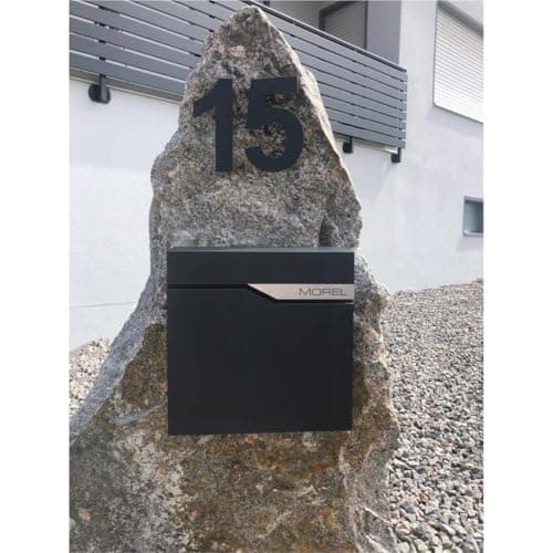 Metzler Boîte aux Lettres Anthracite Plaque de Nom remplaçable | Ebenhard