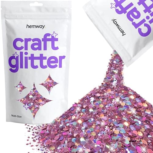Paillettes pour artisanat gobelets en résine holographique rose de plusieurs tailles cartes bijoux de Noël bougies épaisses et fines 100 g/3,5 oz