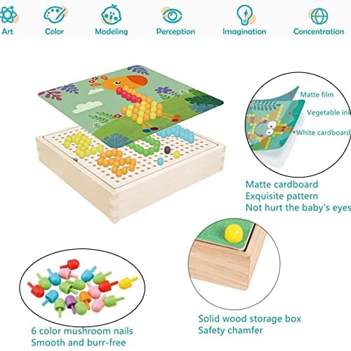 SunAurora Jeu de mosaïque pour enfants, avec 240 perles à emboîter, jeu éducatif créatif pour garçons et filles à partir de 2 ans