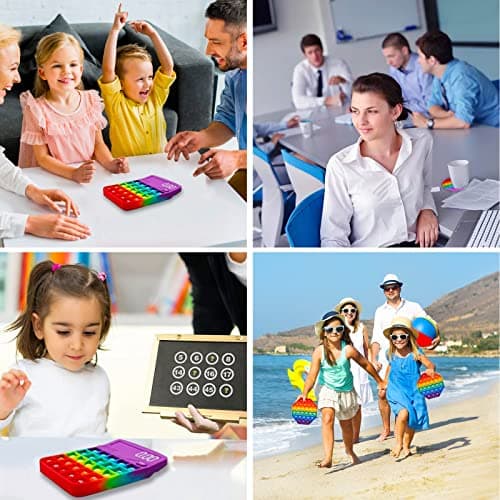 LAPONO Pop It Fidget Toys Popit Push Bubble Poppers Silicone de Première Qualité Couleur Arc en Ciel Jouet Sensoriel pour Soulager Le Stress d'adulte Enfant Presser Jeux Octogone avec Chiffres