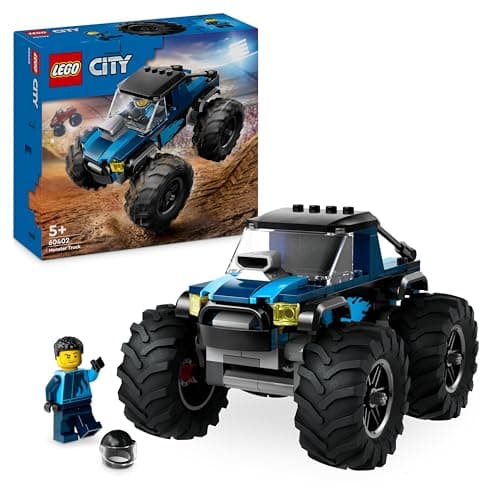 LEGO City Le Monster Truck Bleu, Jouet Camion Tout-Terrain et Minifigurine de Conducteur, Ensemble de Jeu Enfant Imaginatif, Cadeau Divertissant pour Garçons et Filles de 5 Ans ou Plus 60402