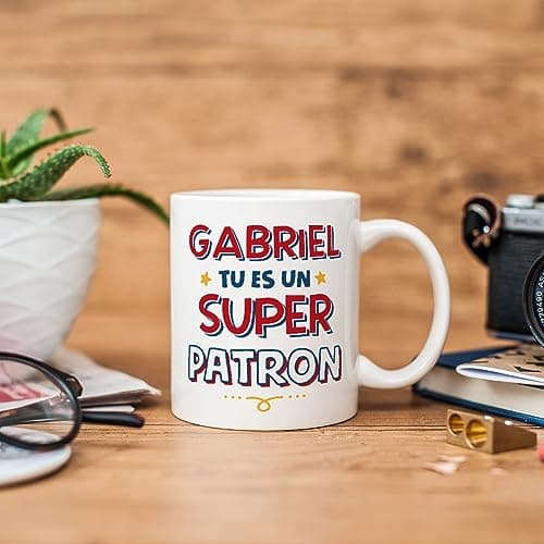 Mugffins Tasses Personnalisables pour PATRON homme - En Français - Cadeau Personalisé- Tu es Super - 11 oz / 330 ml