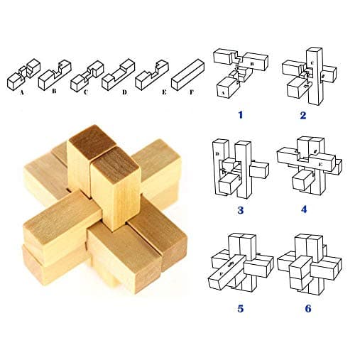 Gracelaza Casse-Tête en Bois Set 4 Pièces - Jouet de Puzzle en Bois - 3D Puzzle en Bois - Jouets pour des Enfants et des Adolescents