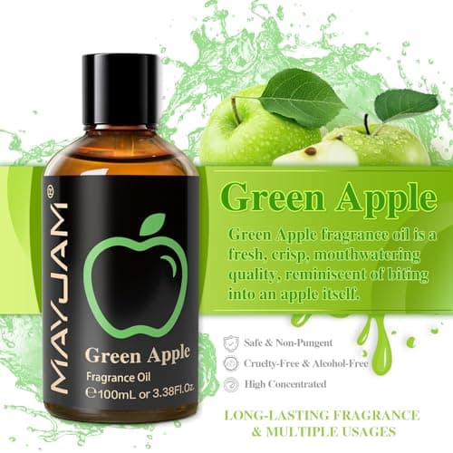 MAYJAM Huile Essentielle de Pomme Verte 100ml, Huile de Parfumée de Qualité Supérieure pour Diffuseur d'Huiles Essentielles, Aromathérapie, Humidificateur